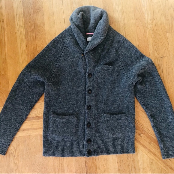 Mens Apolis Shawl Collar Wool Cardigan 
